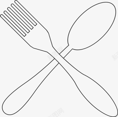 银器餐具叉子图标图标