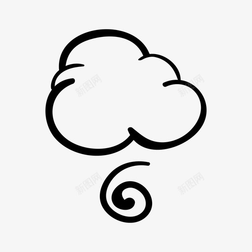 风云天气图标svg_新图网 https://ixintu.com 云 大风 天气 天气预报 手绘天气 风