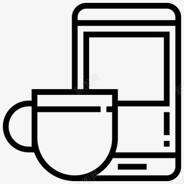 杯子智能手机咖啡图标图标