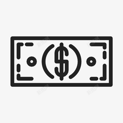 钞票美元纸张图标svg_新图网 https://ixintu.com 纸张 美元 钞票