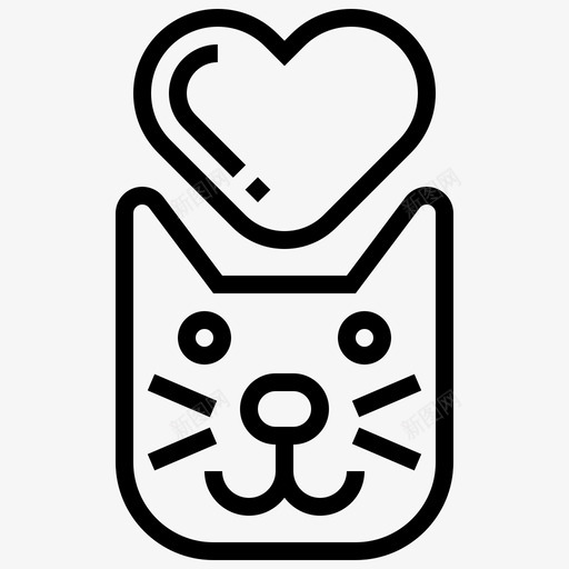 猫慈善爱心图标svg_新图网 https://ixintu.com 帮助 慈善 爱心 猫 玩具