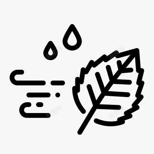 秋天雨季节图标svg_新图网 https://ixintu.com 季节 秋天 雨 风