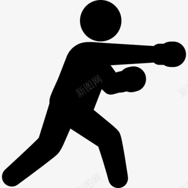 拳击手体育体育偶像图标图标