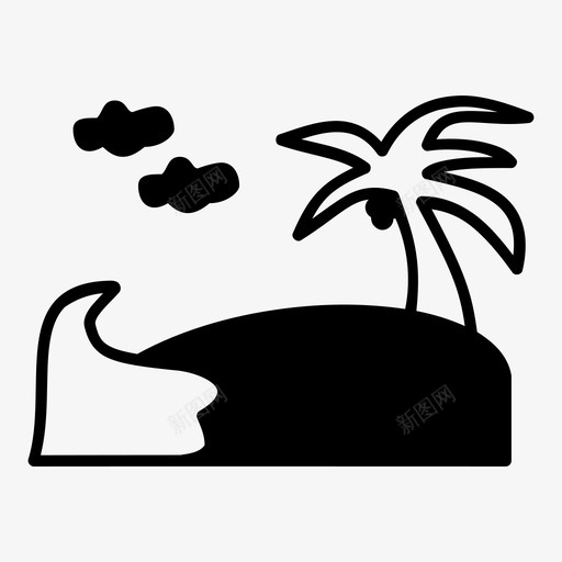 海滩度假放松图标svg_新图网 https://ixintu.com 出海 度假 放松 旅行 海滩