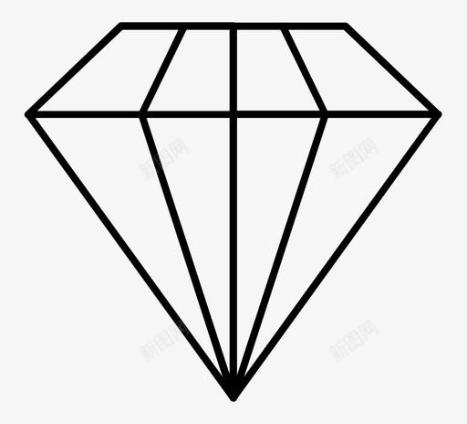 钻石最佳昂贵图标svg_新图网 https://ixintu.com 价值 时尚 昂贵 最佳 珠宝 钻石 黑线图标