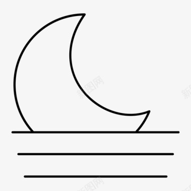月落新月月相图标图标