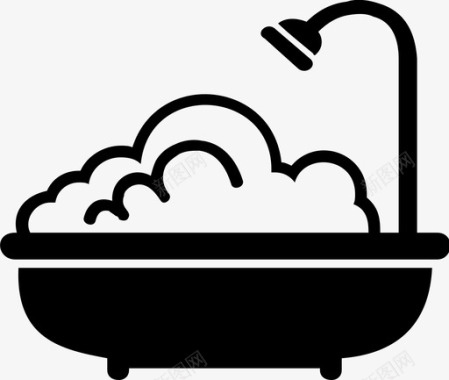 浴缸个人卫生淋浴图标图标