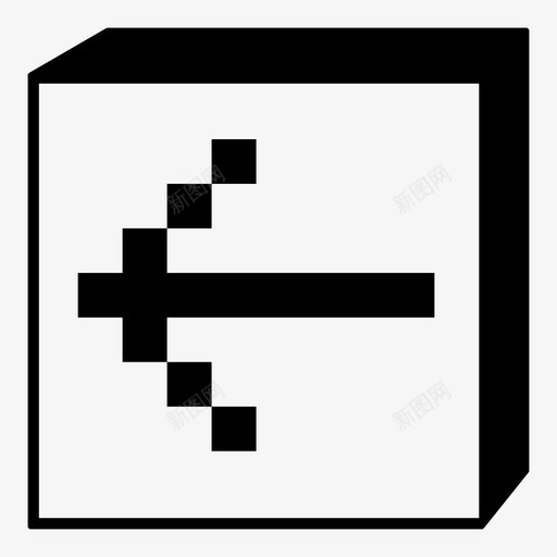 左框箭头组件界面图标svg_新图网 https://ixintu.com retro像素ui元素 ui 像素 复古 左框箭头 界面 组件