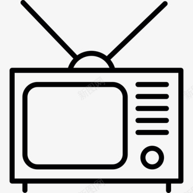 复古电视技术实物资产图标图标