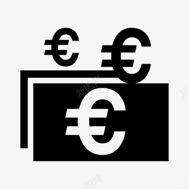 欧元存款欧元票据图标图标