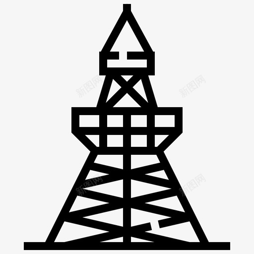 东京塔日本符号图标svg_新图网 https://ixintu.com 东京塔 日本 日本符号 符号