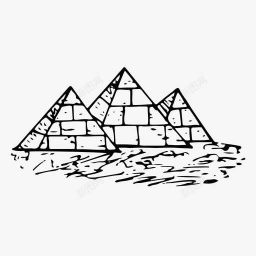 埃及金字塔手绘素描图标svg_新图网 https://ixintu.com 埃及金字塔 手绘 素描