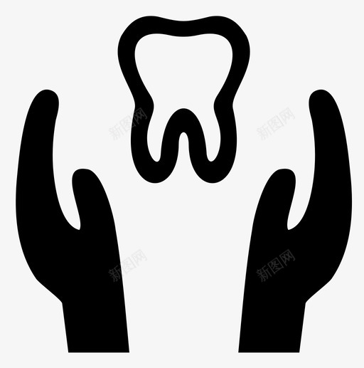 牙齿护理崇拜手图标svg_新图网 https://ixintu.com 崇拜 手 牙齿护理 臼齿