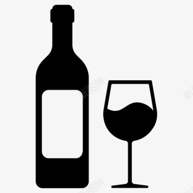 酒酒瓶酒杯图标图标