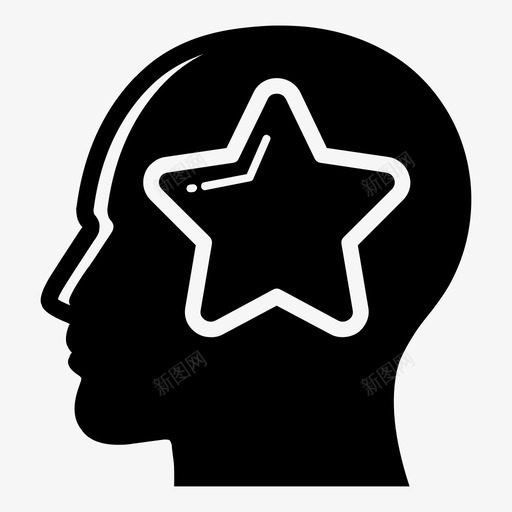 聪明的大脑最喜欢的头图标svg_新图网 https://ixintu.com 头 星星 最喜欢的 聪明的大脑 脑袋结实