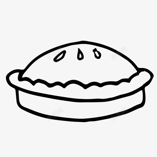 派食物手绘图标svg_新图网 https://ixintu.com 手绘 派 甜点 素描 素描图标 食物