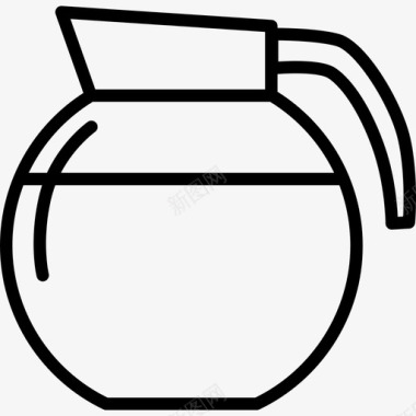 咖啡机罐饮料和食物边框颜色图标图标