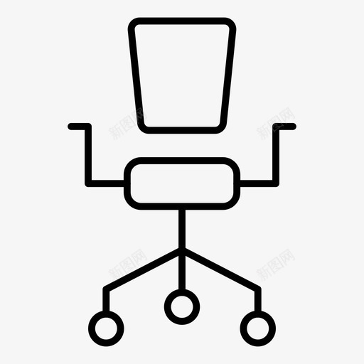 椅子商务家具图标svg_新图网 https://ixintu.com 办公室 办公室细线卷1 商务 家具 座位 椅子