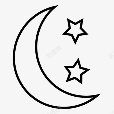 月亮夜晚闪耀图标图标