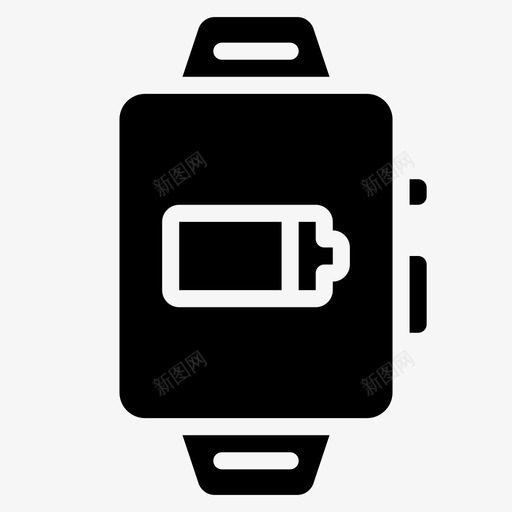 智能手表电池充电图标svg_新图网 https://ixintu.com 充电 媒体 时间 智能手表 电子设备固态 电池 电话