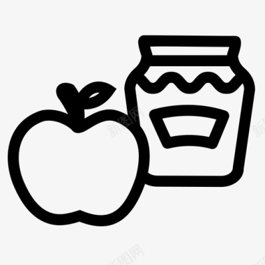 苹果和蜂蜜希伯来新年犹太文化图标图标