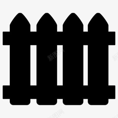 篱笆尖桩篱笆木栅栏图标图标