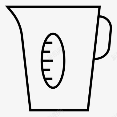 水罐水壶科学细线图标图标