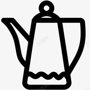 鹅颈壶煮沸咖啡壶图标图标