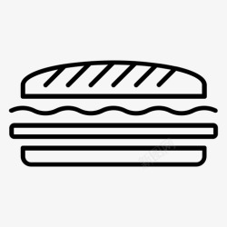 法式三明治PNG矢量图法式面包食物午餐图标高清图片