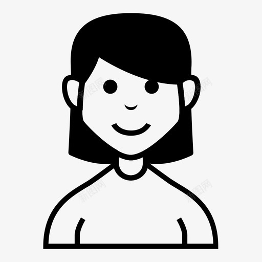 短发女人化身角色图标svg_新图网 https://ixintu.com 人物 化身 短发女人 角色