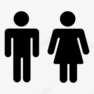 男性和女性性别基本图标4图标
