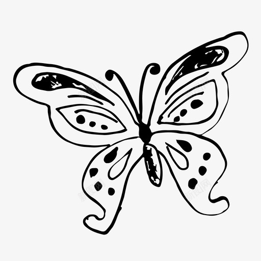 蝴蝶手绘昆虫图标svg_新图网 https://ixintu.com 手绘 昆虫 素描 素描图标 自然 蝴蝶