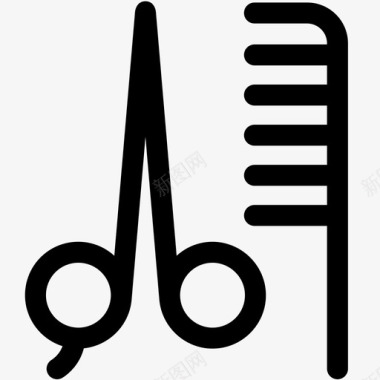 沙龙梳子发型图标图标
