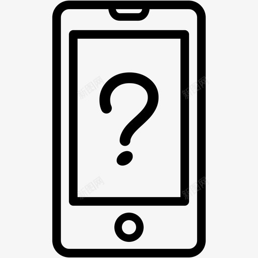 移动问号iphone问号图标svg_新图网 https://ixintu.com iphone 智能手机 移动平板电脑 移动问号 问号