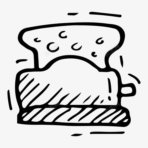 烤面包机面包房面包烤面包机图标svg_新图网 https://ixintu.com 厨房 涂鸦厨房 烤面包机 面包房 面包烤面包机