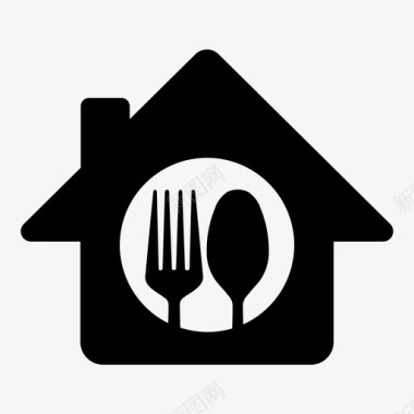 家庭厨房晚餐食物图标图标