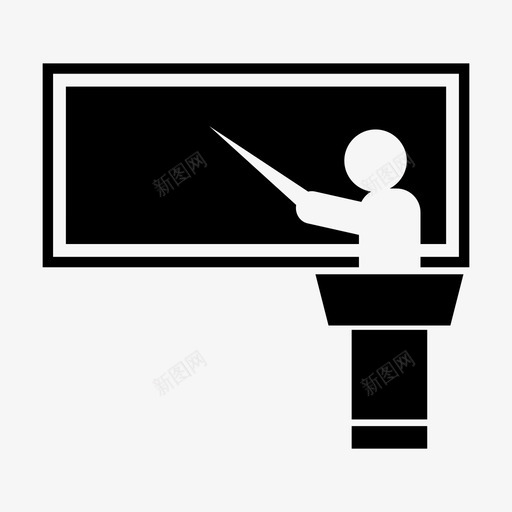 教学教师课程图标svg_新图网 https://ixintu.com 教学 教师 演示 课程