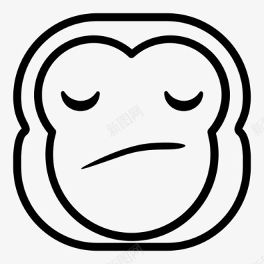 失望的猴子黑猩猩表情符号图标图标