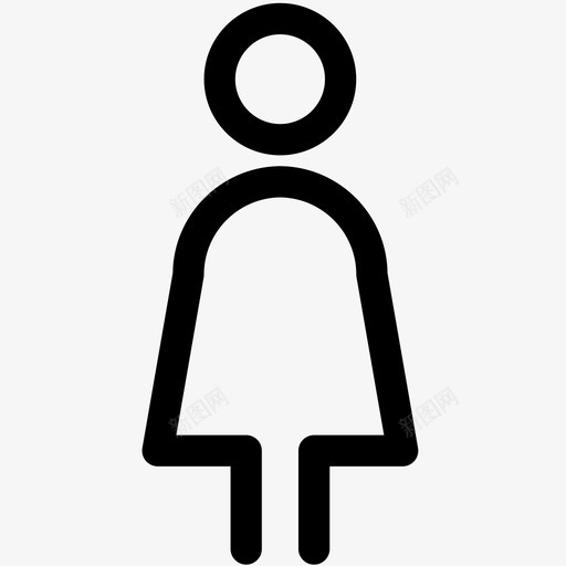 女性人类女士图标svg_新图网 https://ixintu.com 人类 卫生间 女士 女性 标志符号轮廓