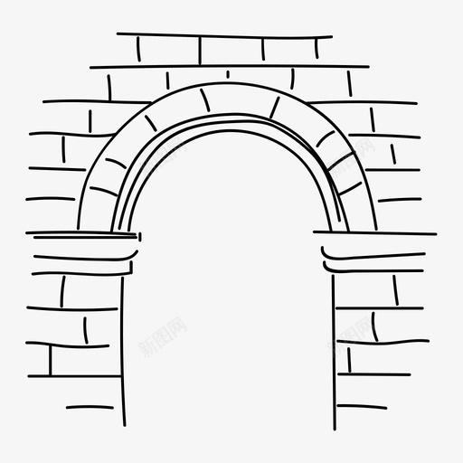 拱门建筑手绘图标svg_新图网 https://ixintu.com 建筑 手绘 拱门