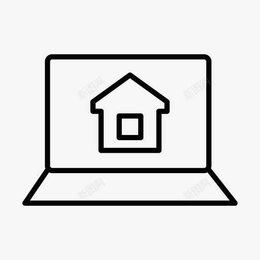 不动产买房子买财产图标svg_新图网 https://ixintu.com 不动产 买房子 买财产 笔记本电脑