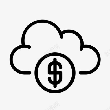 云货币云计算美元图标图标