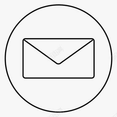 信封电子邮件单像素笔划图标图标