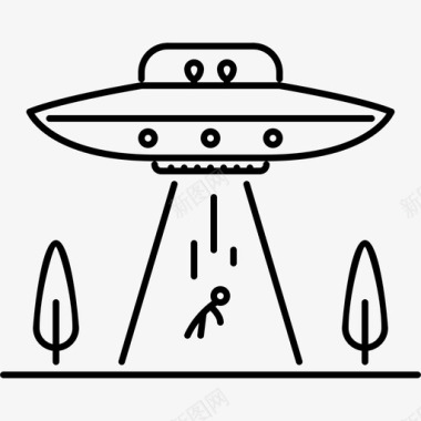 不明飞行物外星人绑架人类图标图标