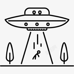 不明飞行物的轮廓不明飞行物外星人绑架人类图标高清图片