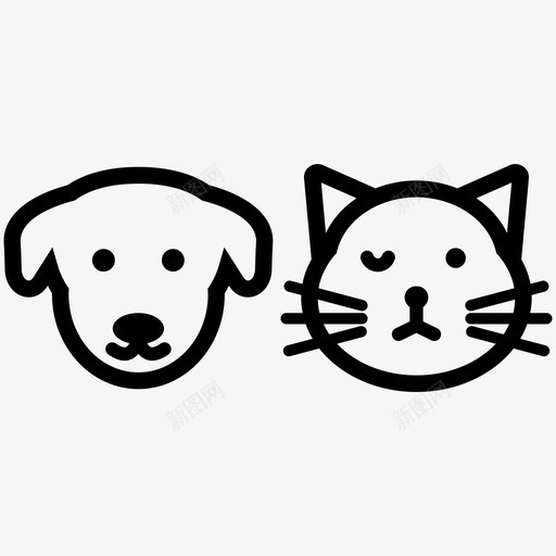狗和猫小猫宠物图标svg_新图网 https://ixintu.com 宠物 小狗 小猫 狗和猫