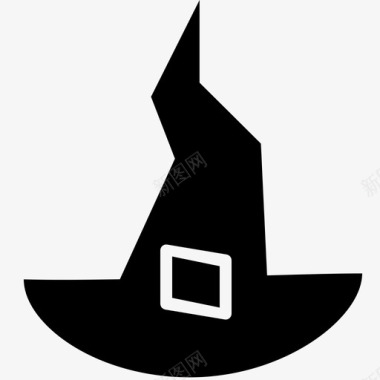 女巫帽腰带帽子图标图标