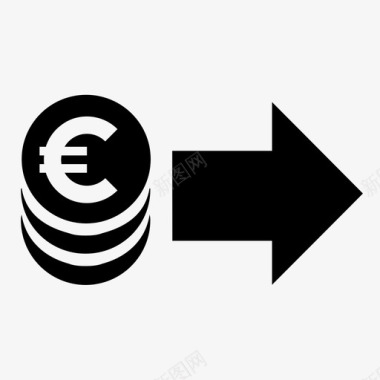 汇款现金欧元图标图标
