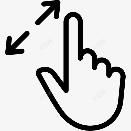 放大手指手图标svg_新图网 https://ixintu.com 交互 手 手指 放大 点击 触摸 触摸手势线