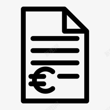 欧元文件商务合同签订合同图标图标
